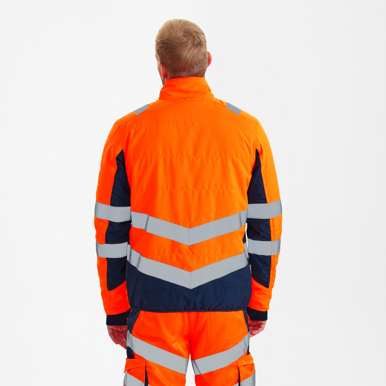 ENGEL Safety Stepp-Jacke in Orange/Blue ink, Größe 3XL