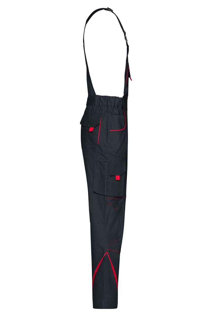 Workwear Pants with Bib - COLOR - "JN848" in Carbon/Red, Größe 62 - Daiber