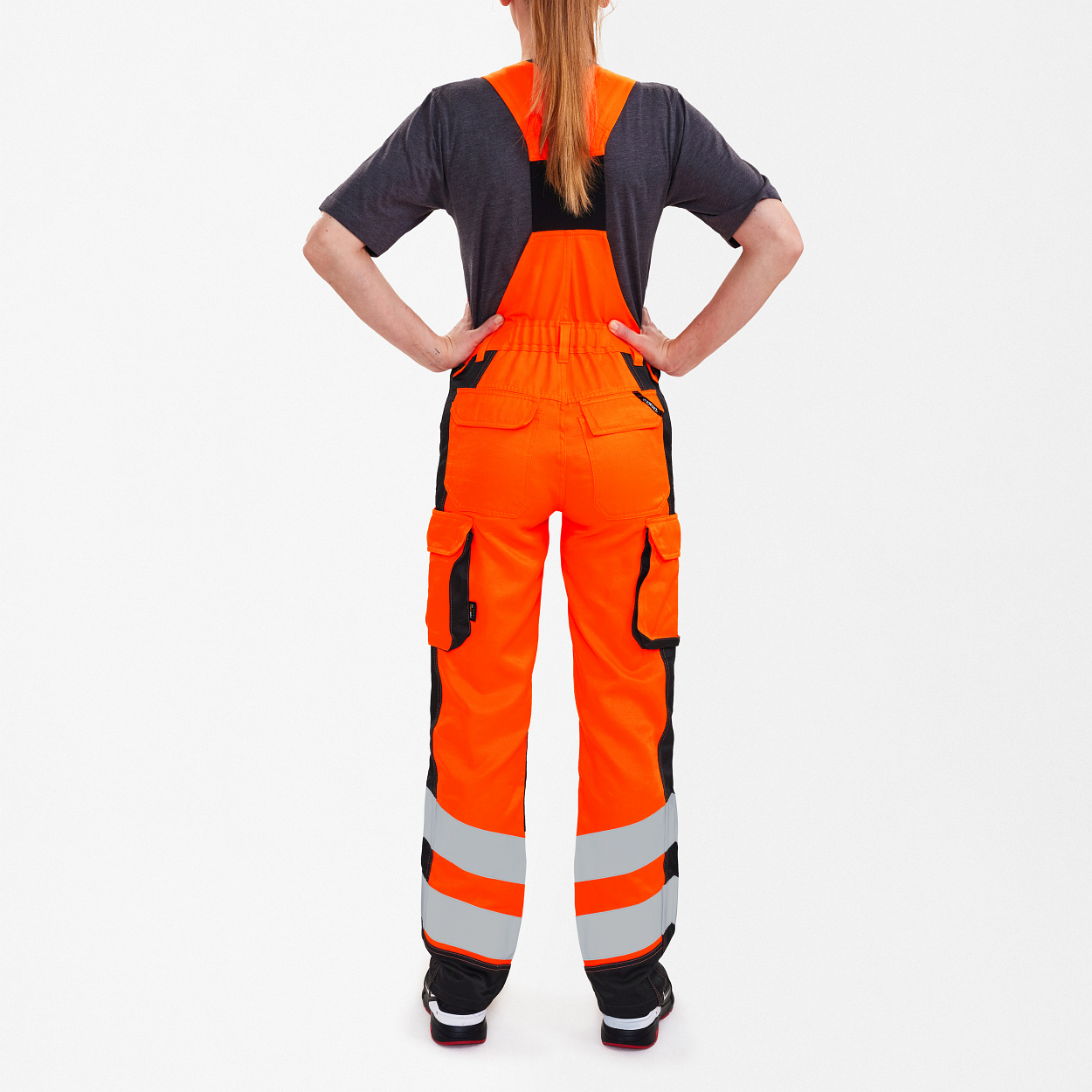 ENGEL Safety Light Damen Latzhose in Orange/Anthrazit Grau, Größe 48