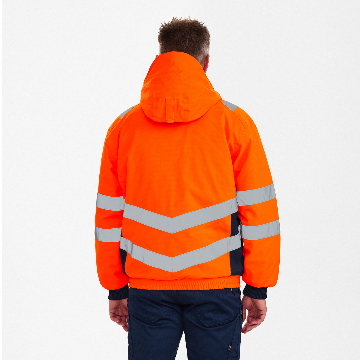 ENGEL Safety Pilotjacke in Orange/Blue ink, Größe XS