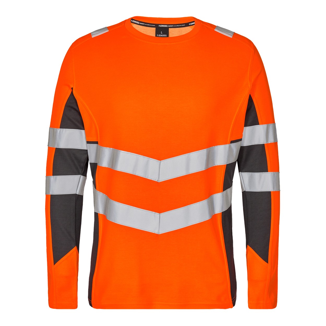ENGEL Safety Langarm-Shirt in Orange/Anthrazit Grau, Größe XS