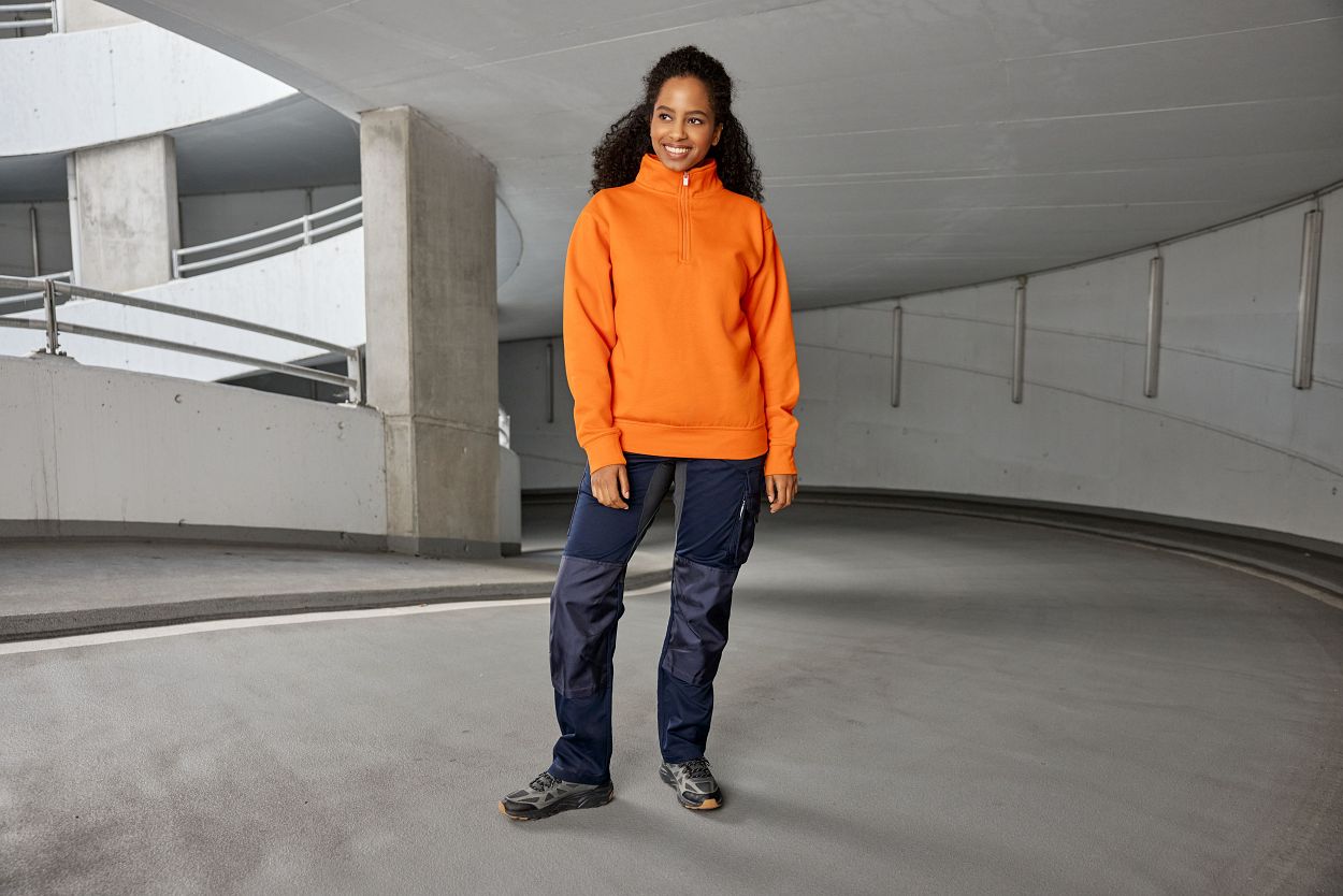 Workwear Half-Zip Sweat "JN831" in Steel-Blue, Größe 6XL - Daiber