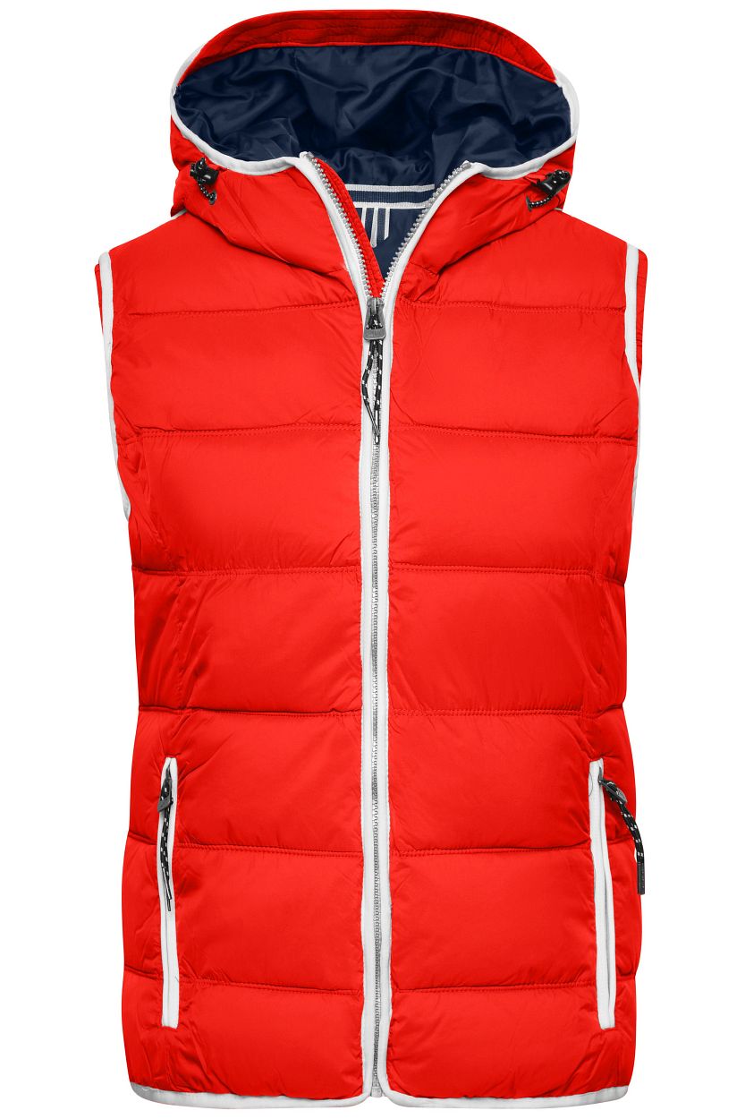 Ladies' Maritime Vest "JN1075" in Red/White, Größe 2XL - Daiber