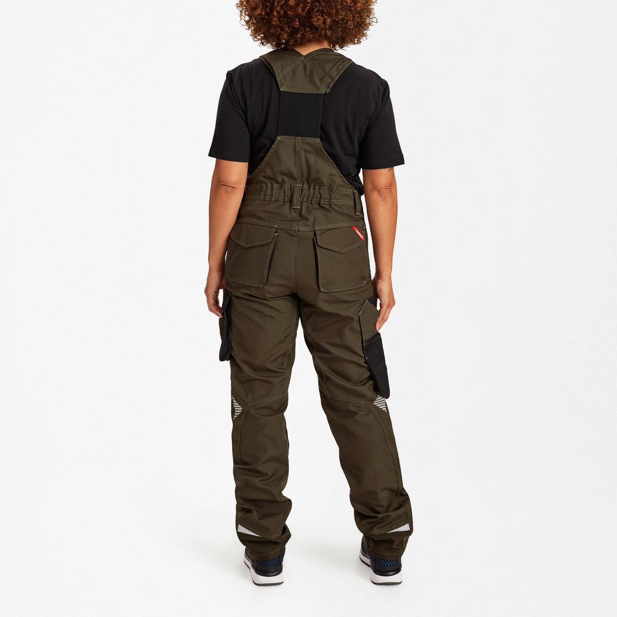 ENGEL Galaxy Damen Latzhose in Forest Green/Schwarz, Größe 48