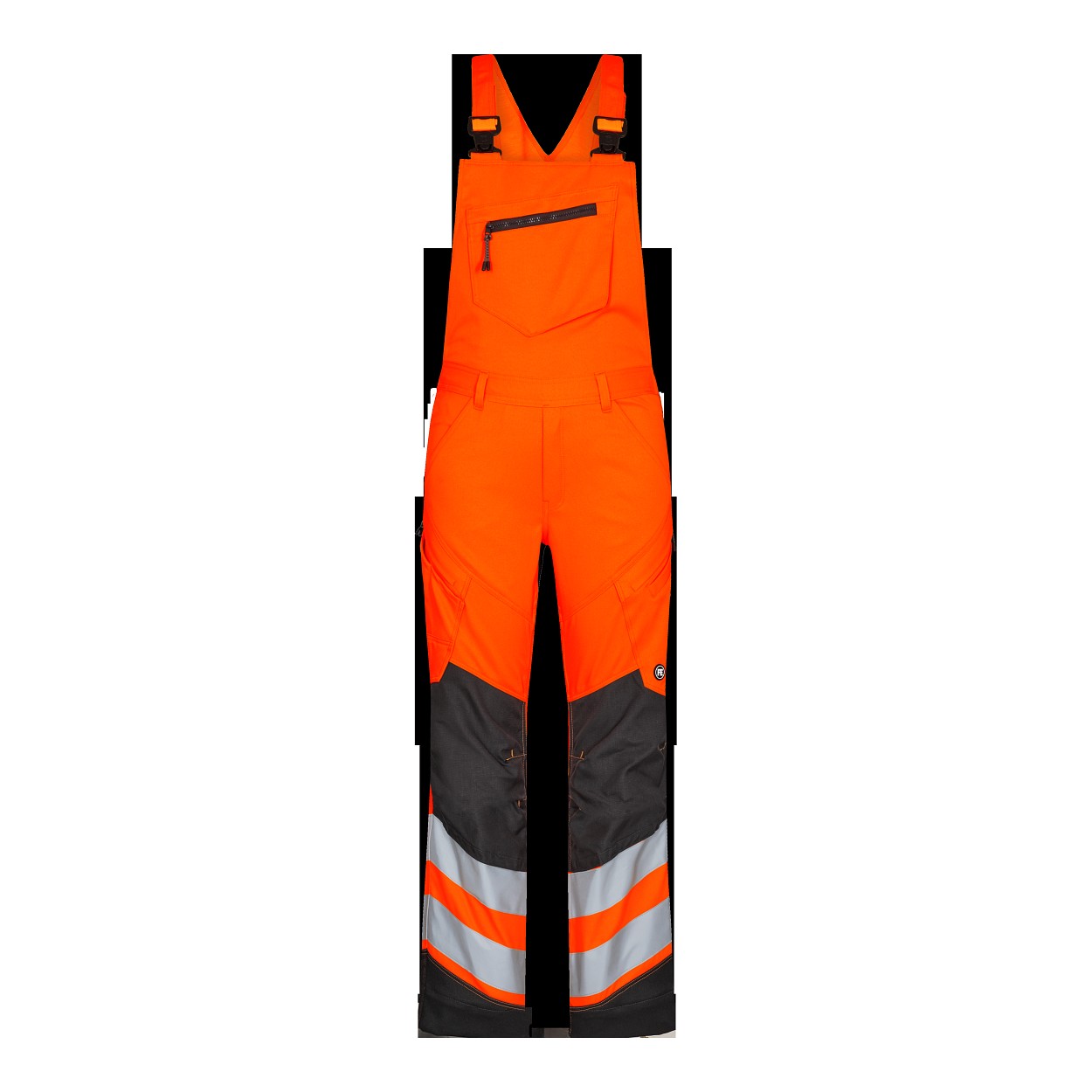 ENGEL Safety Latzhose mit 2-Wege-Stretch in Orange/Anthrazit Grau, Größe 26