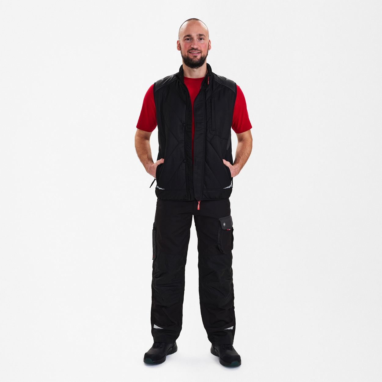 ENGEL Galaxy Stepp-Winterweste in Schwarz/Anthrazit Grau, Größe XS