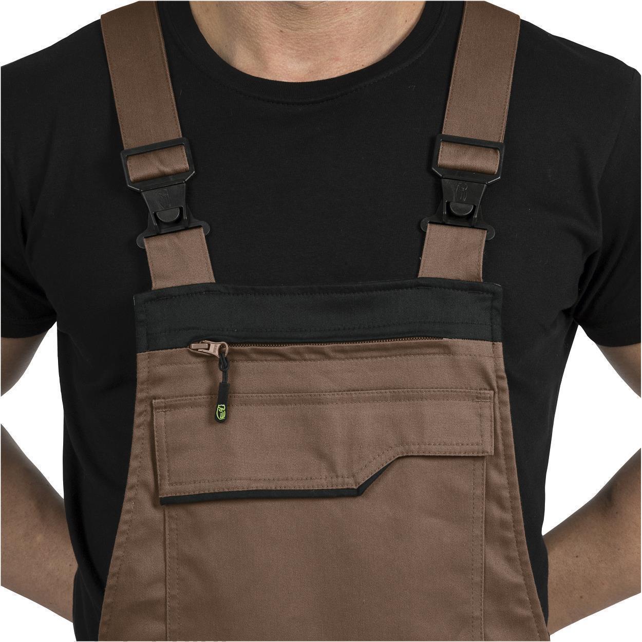 Latzhose Flex Line Haselnuss/Schwarz FLEXL, Gr. 98 von Leibwächter