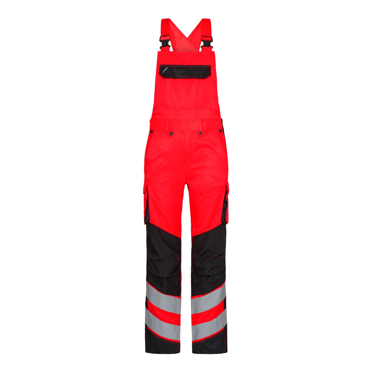 ENGEL Safety Light Latzhose in Rot/Schwarz, Größe 106