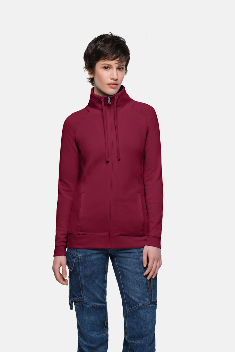 HAKRO 406 Damen Sweatjacke College in Weinrot, Größe 3XL