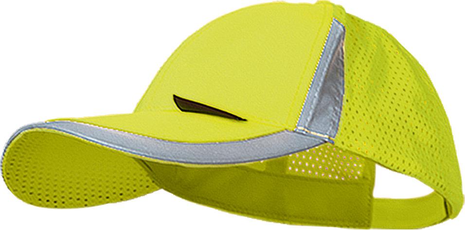 Warnschutz-Kappe mit Reflektorstreifen in leuchtgelb von Vizwell