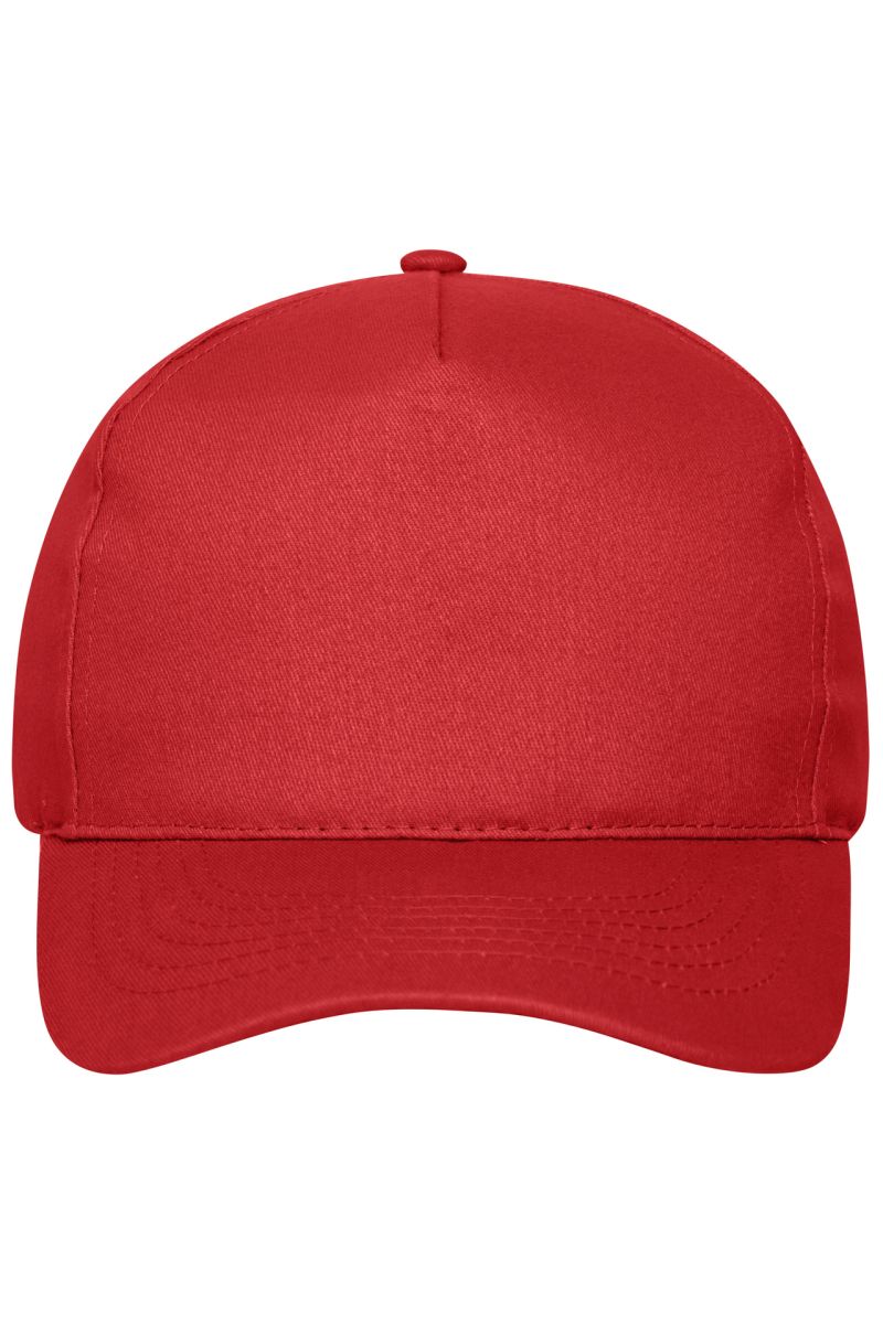 5 Panel Cap Bio Cotton in Red, Größe one size von myrtle beach