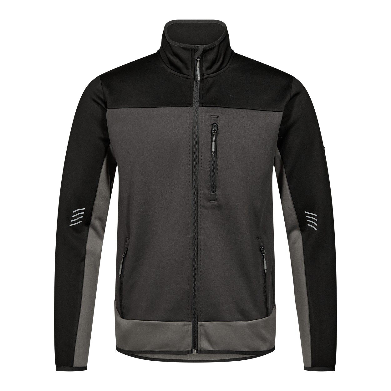 ENGEL Entire Midlayer-Cardigan in Anthrazitgrau/Schwarz, Größe XS