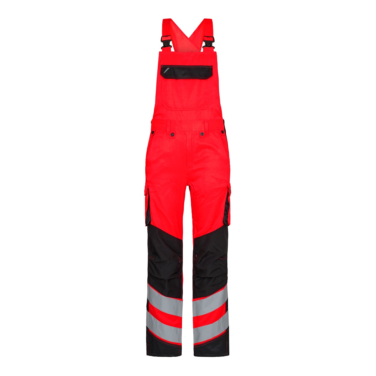 ENGEL Safety Light Latzhose in Rot/Schwarz, Größe 106