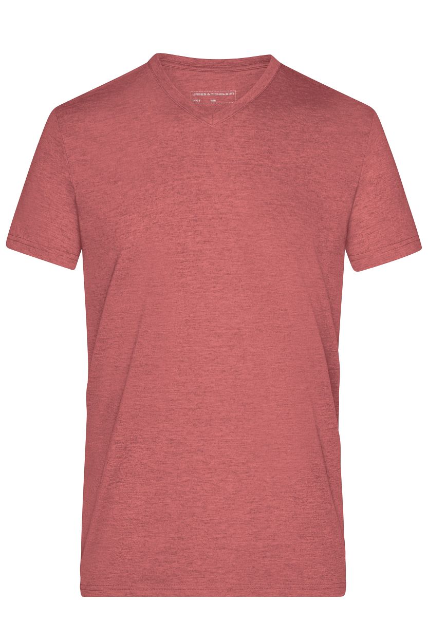 Men's Heather T-Shirt "JN974" in Red-Melange, Größe 3XL - Daiber