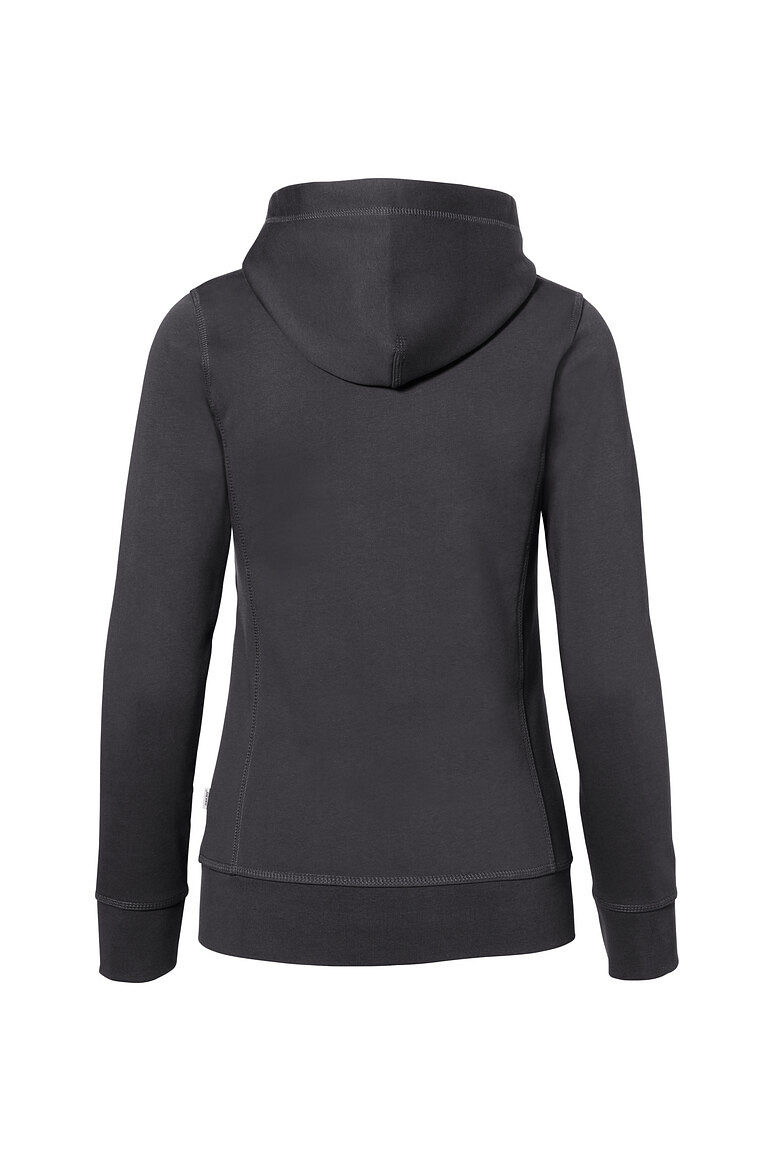 HAKRO Damen Kapuzenjacke Bonded ECO in Karbongrau/Silber, Größe 3XL