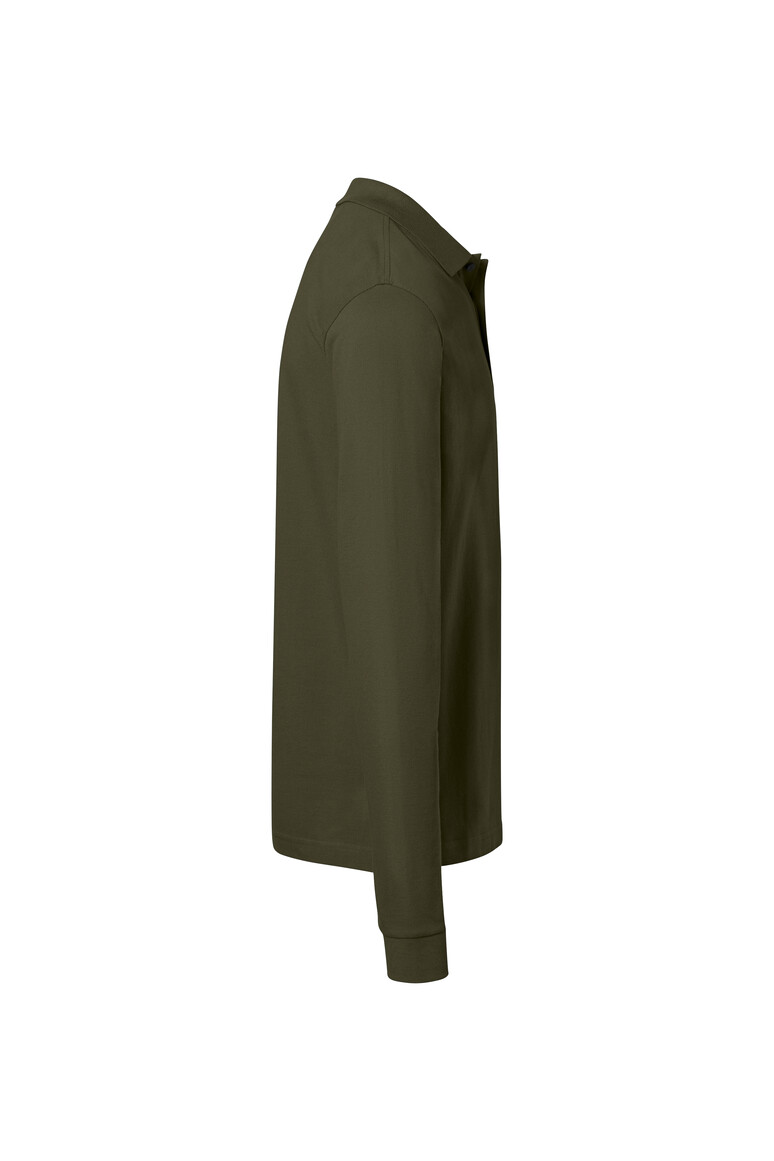 HAKRO 817 Pocket-Longsleeve-Polo MIKRALINAR® ECO in Olive, Größe 6XL