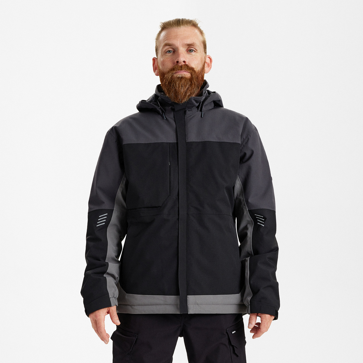 ENGEL Entire Winterjacke in Schwarz/Anthrazit Grau, Größe XS