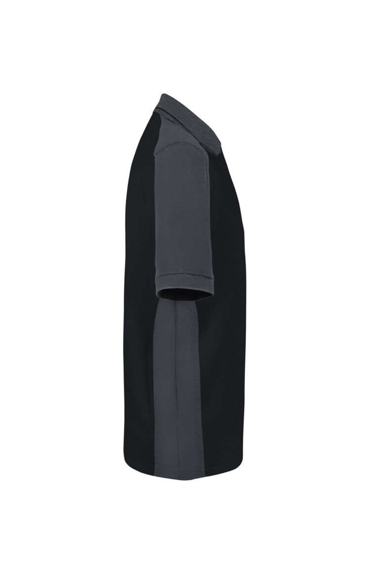 HAKRO 539 Poloshirt Contrast MIKRALINAR® ECO in Schwarz/Karbongrau, Größe 6XL