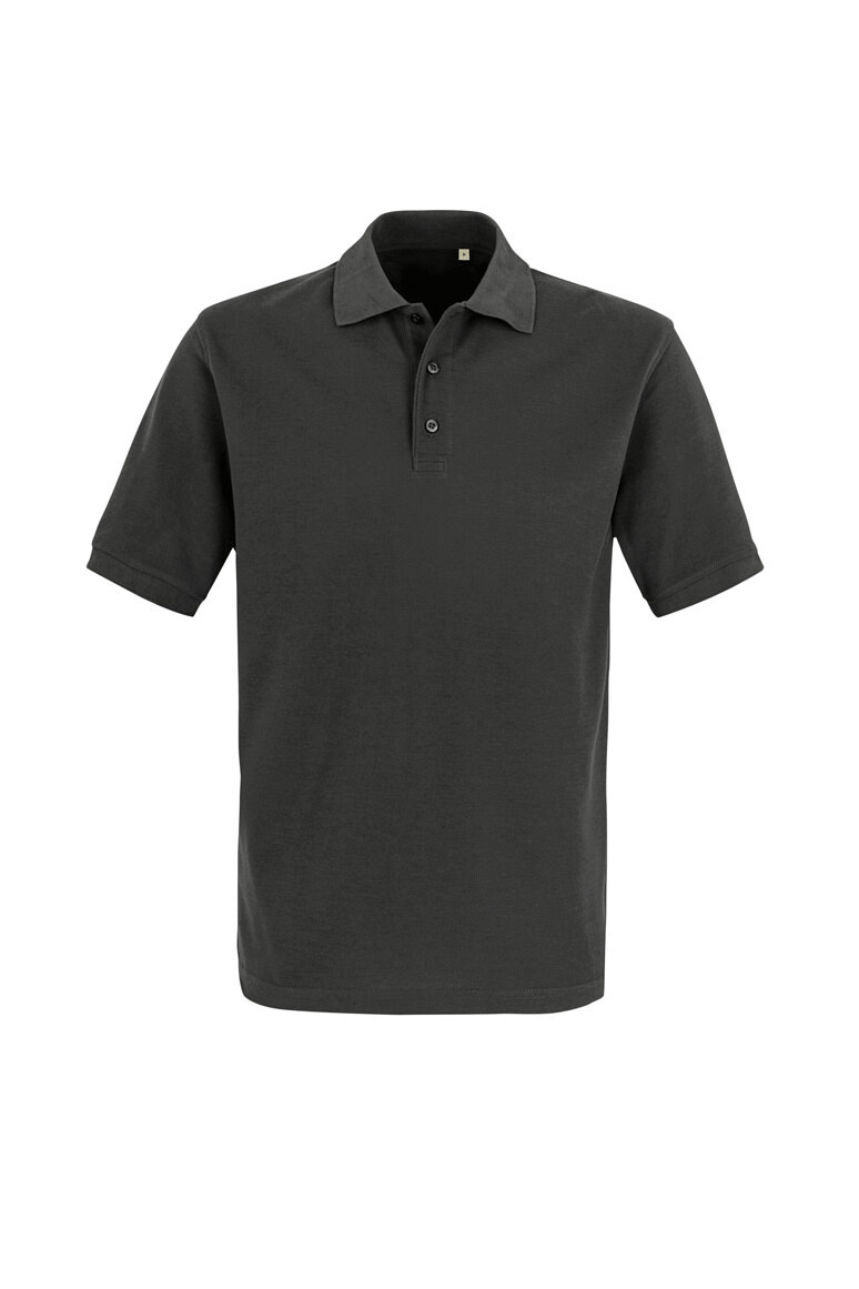 HAKRO 503 Label Free Poloshirt Heavy MIKRALINAR® ECO in karbongrau, Größe 6XL