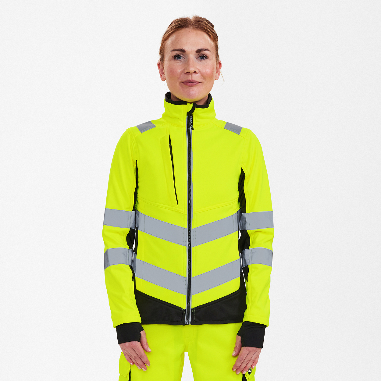 ENGEL Safety Damen Softshelljacke in Gelb/Schwarz, Größe XS