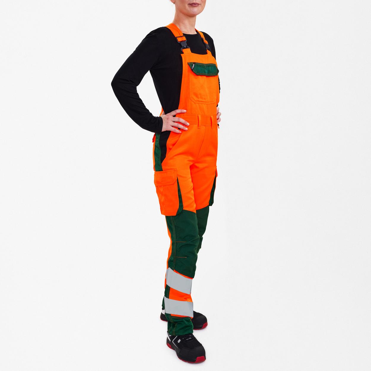 ENGEL Safety Light Damen Latzhose in Orange/Grün, Größe 48