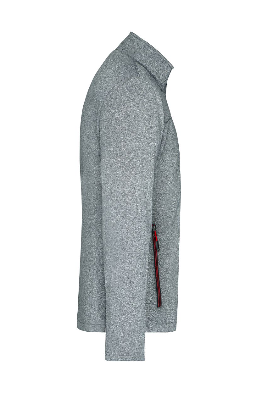 Men's Softshell Jacket "JN1148" in Dark-Melange/Red, Größe 3XL - Daiber