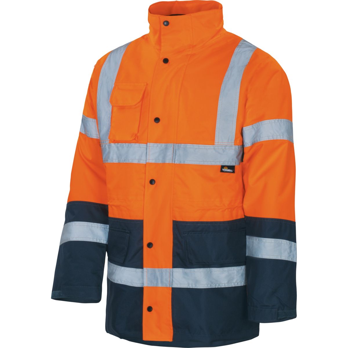 Warnschutz-Parka 2in1 leuchtorange-marine von Vizwell