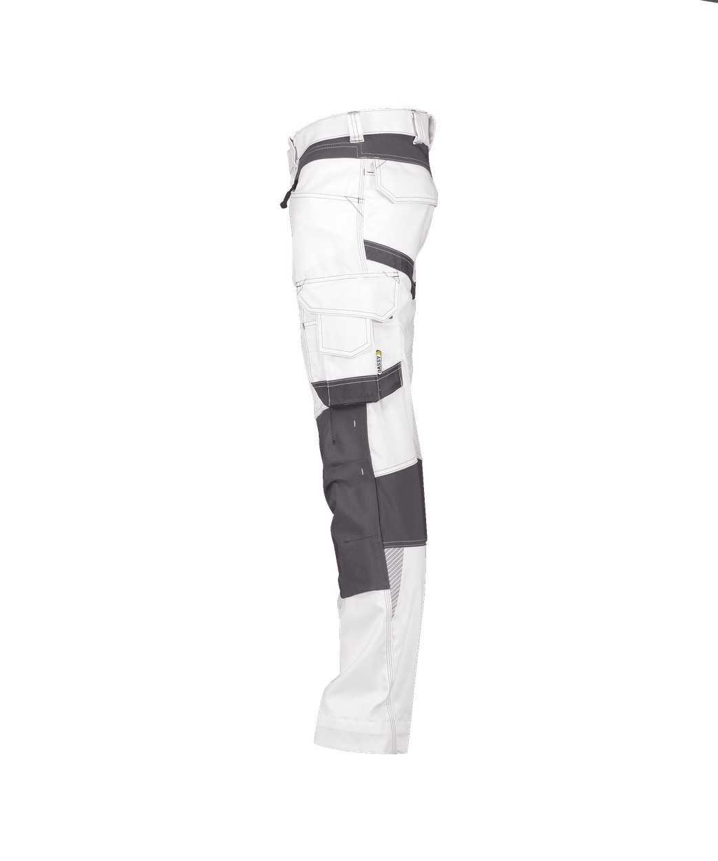 Stretch-Malerhose mit Kniepolstertaschen "DASSY® Dynax Painters" in WEIß/ANTHRAZITGRAU, Größe 58 - langer Schritt PESCO41
