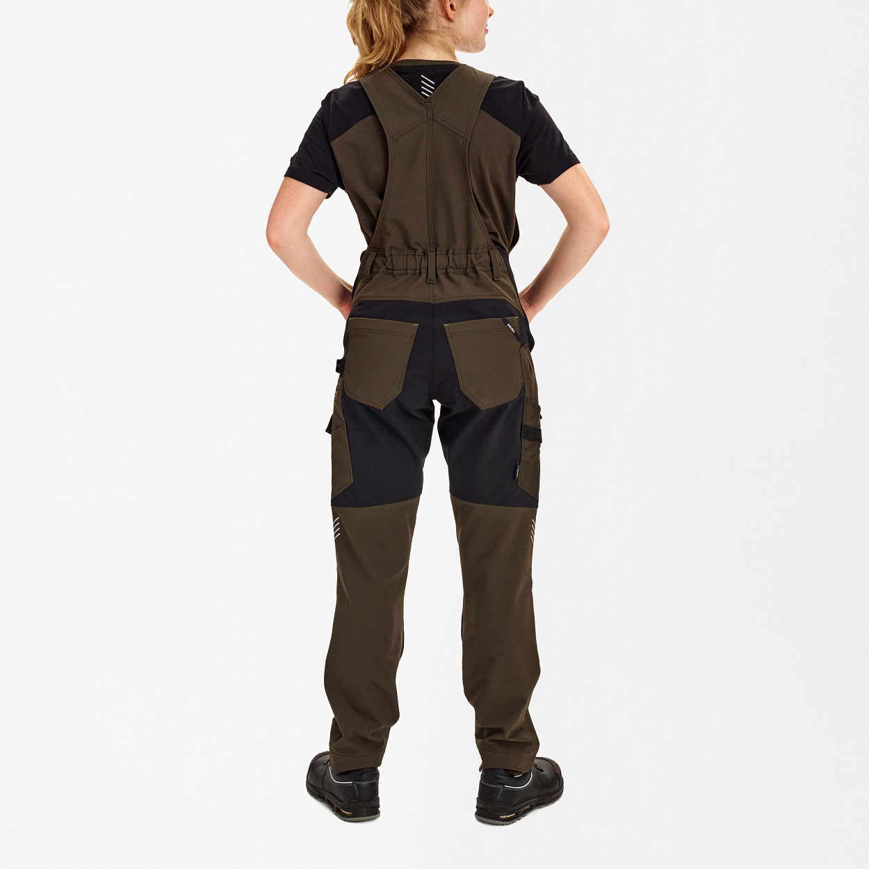 ENGEL Entire Damen Latzhose mit 4-Wege-Stretch in Forest Green/Schwarz, Größe 48