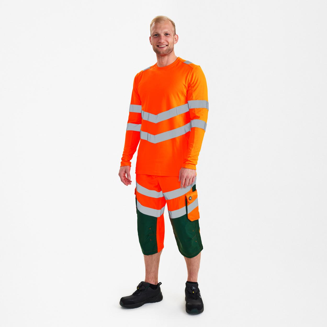 ENGEL Safety Langarm-Shirt in Hi-vis Orange, Größe XS