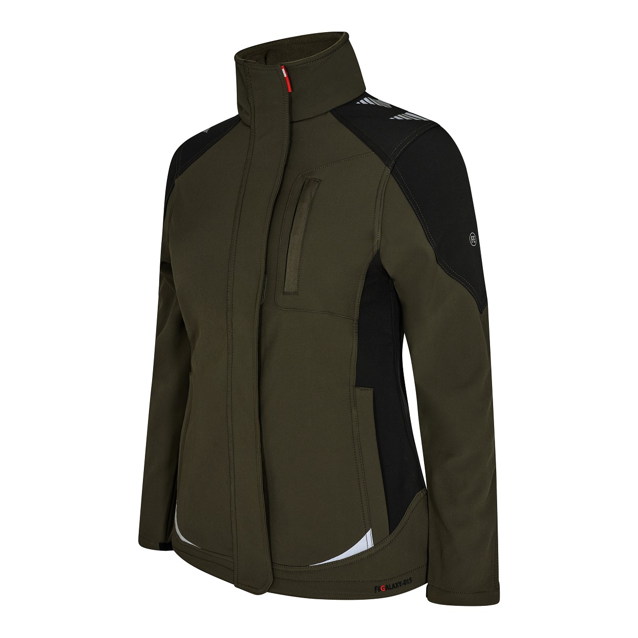 ENGEL Galaxy Damen Softshelljacke in Forest Green/Schwarz, Größe XS