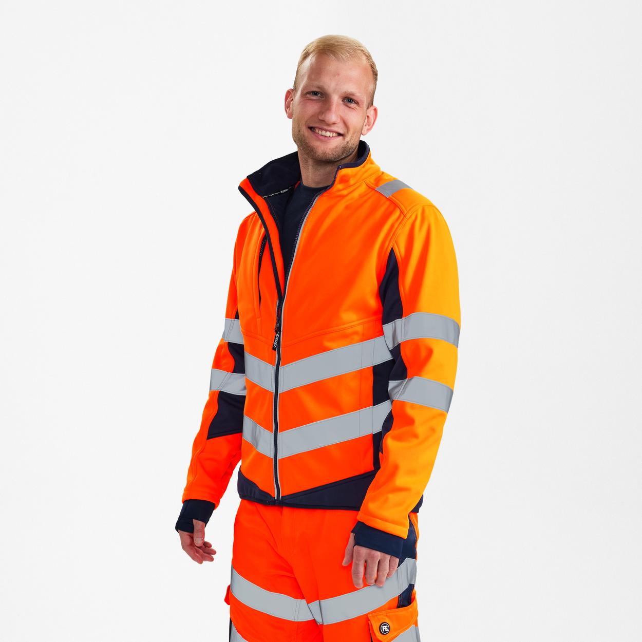 ENGEL Safety Softshelljacke in Orange/Blue ink, Größe XS