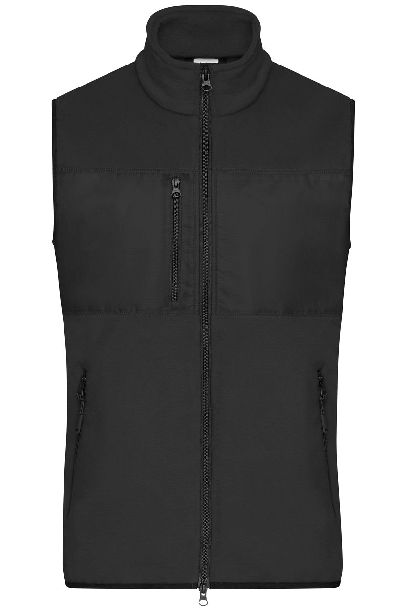 Men's Fleece Vest GRS "JN1310" in Black/Black, Größe 3XL - Daiber