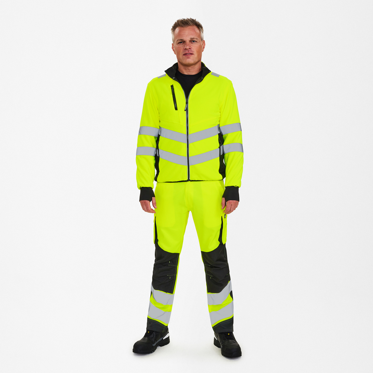 ENGEL Safety Fleecejacke in Gelb/Schwarz, Größe XS
