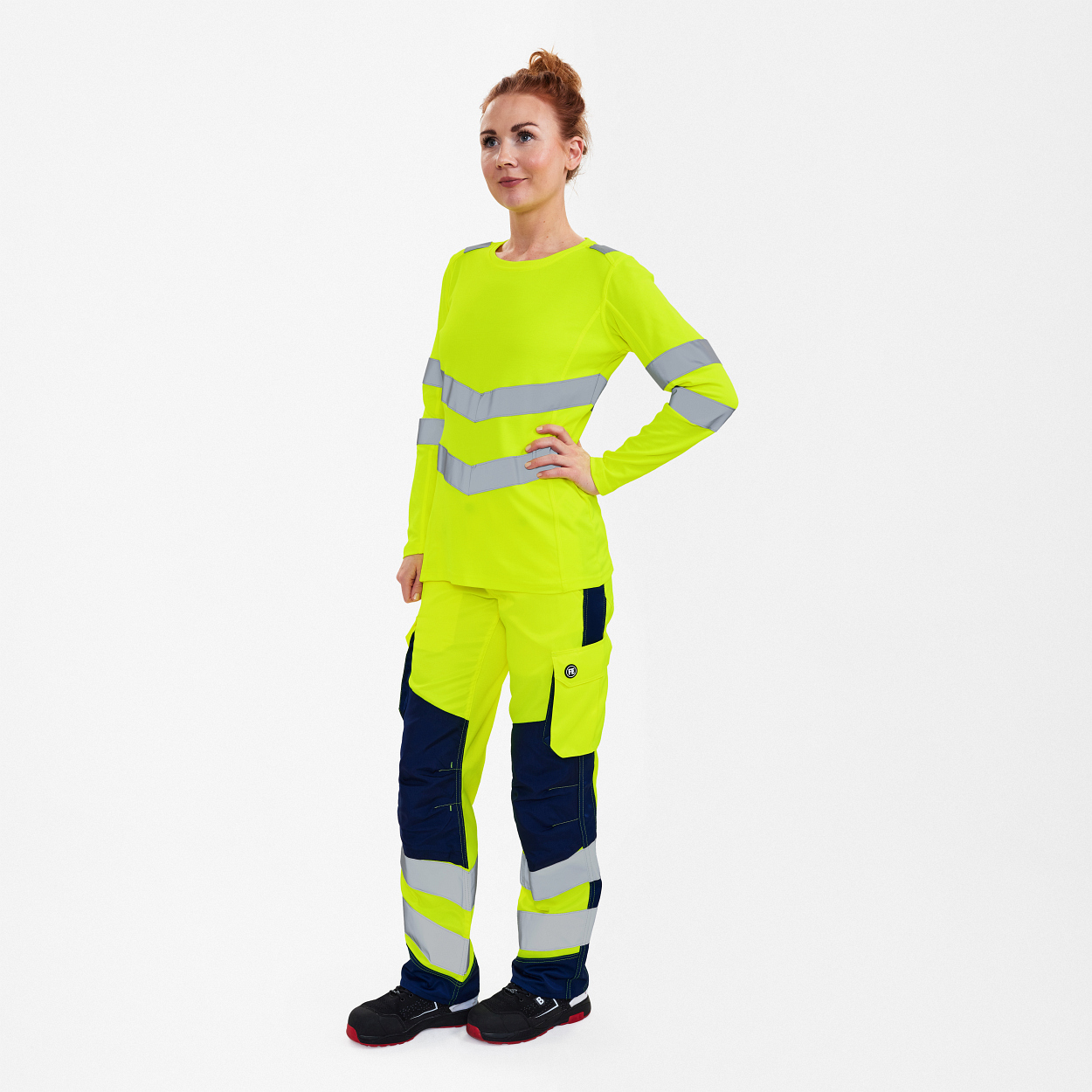 ENGEL Safety Damen langarm-Shirt in Gelb, Größe XS