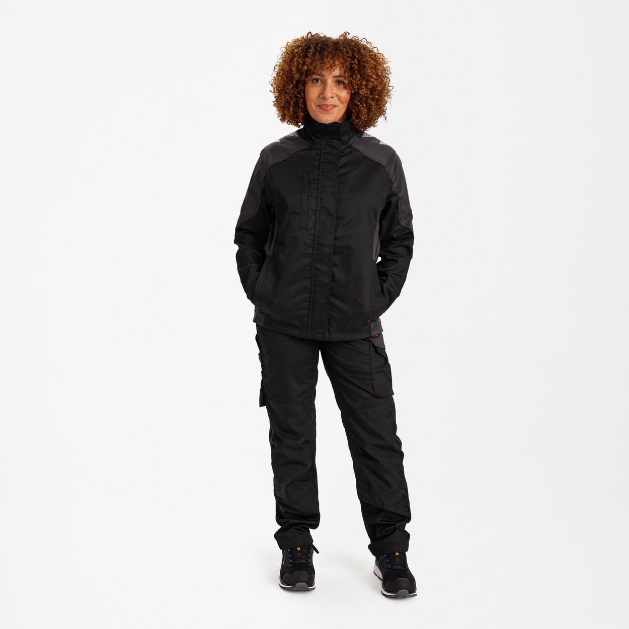 ENGEL Galaxy Damen Arbeitsjacke mit 2-Wege-Stretch in Schwarz/Anthrazit Grau, Größe XS