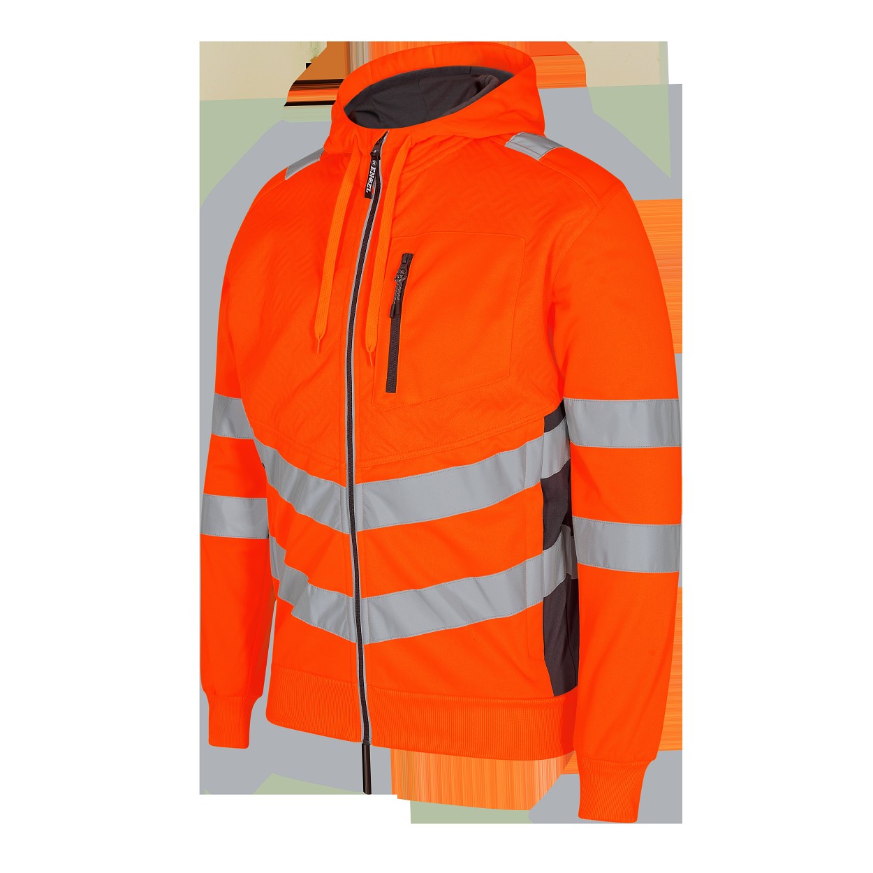ENGEL Safety Sweatcardigan in Orange/Anthrazit Grau, Größe XS