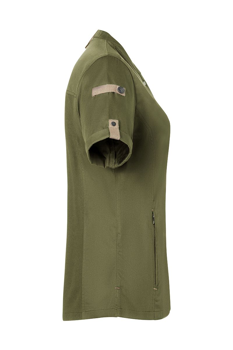 Kurzarm Damenkochjacke Green-Generation Größe 58 in Moosgrün von Karlowsky