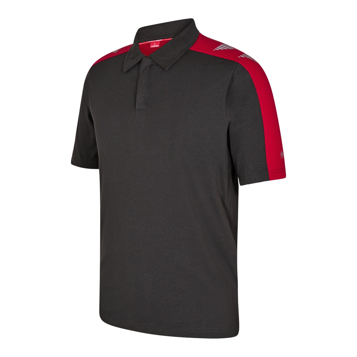 ENGEL Galaxy Poloshirt in Anthrazit Grau/Tomato Red, Größe XS