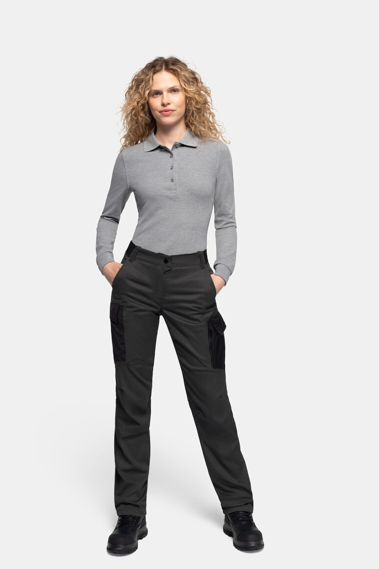 HAKRO 714 DAMEN WORKER-PERFORMANCEHOSE X-STRETCH ECO in Karbongrau, Größe 3XL