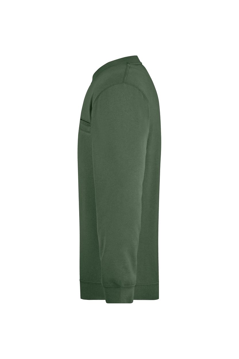Men's Round Sweat Pocket "JN924" in Dark-Green, Größe 3XL - Daiber