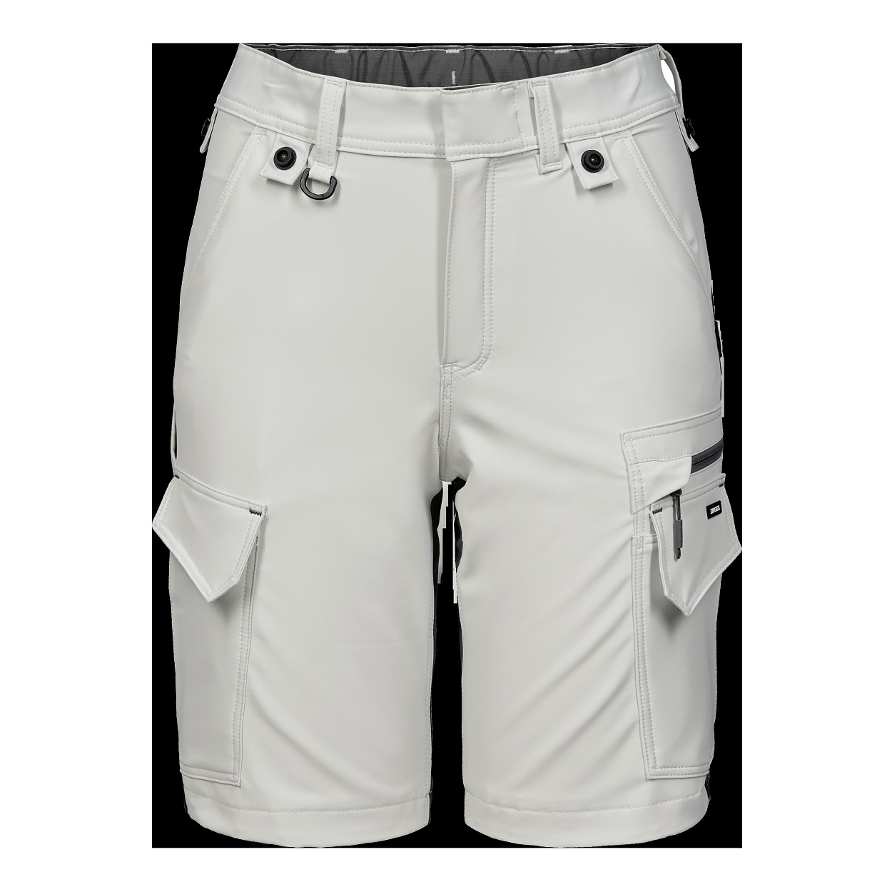 ENGEL Entire Damen Arbeitsshorts mit 4-Wege-Stretch in Bone White / Anthracite Grey, Größe 48