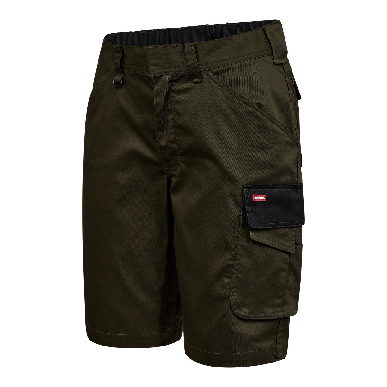 ENGEL Galaxy Damen Arbeitsshorts mit 2-Wege-Stretch in Forest Green/Schwarz, Größe 36