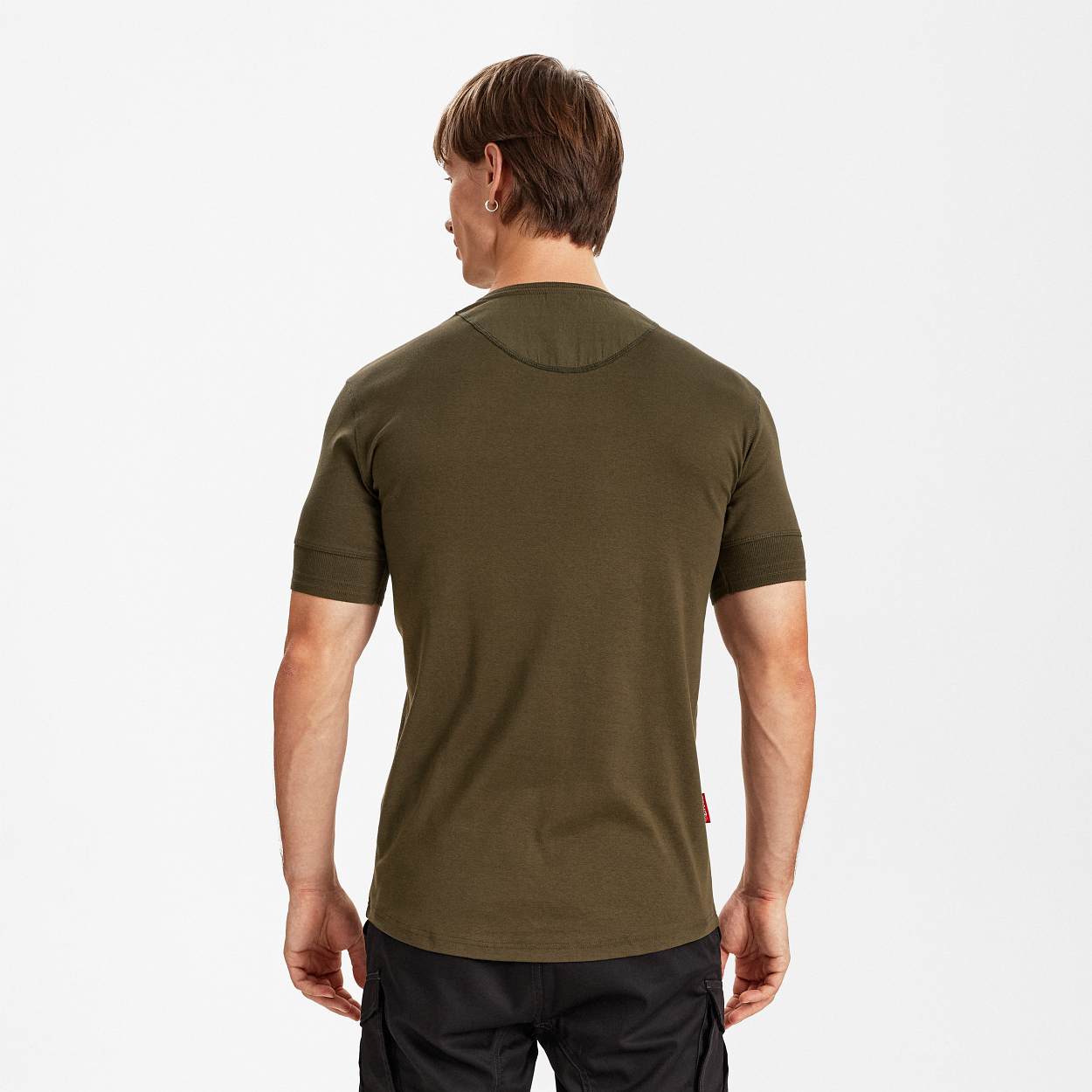 ENGEL Extend Grandad T-Shirt in Forest Green, Größe XS