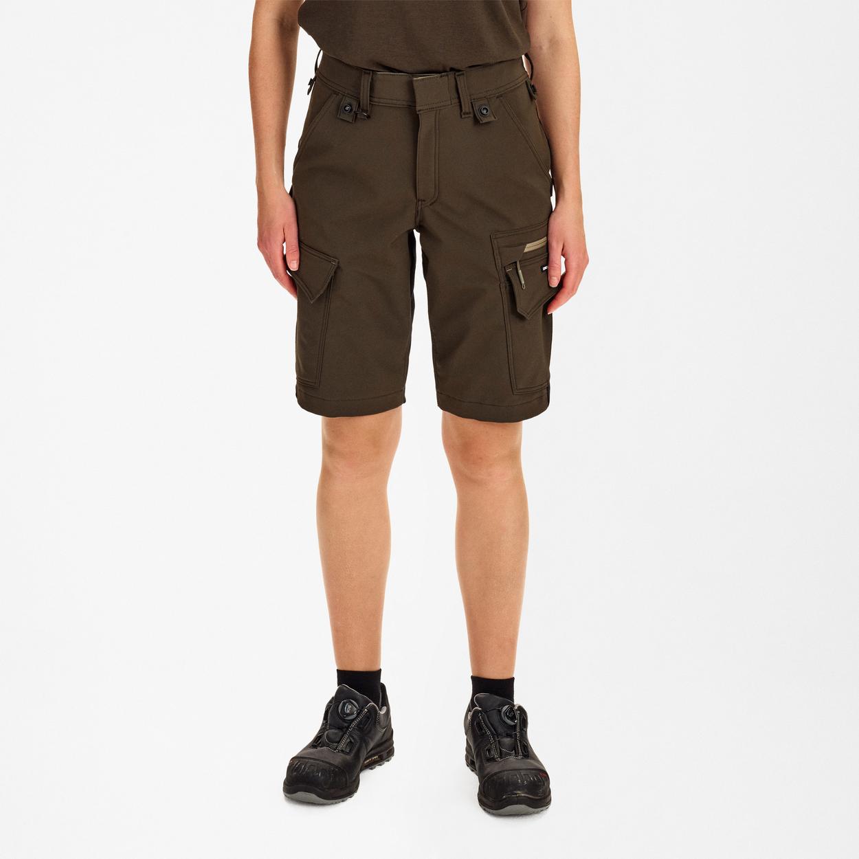 ENGEL Entire Damen Arbeitsshorts mit 4-Wege-Stretch in Forest Green/Schwarz, Größe 48