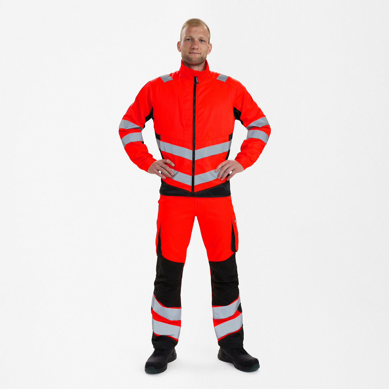 ENGEL Safety Light Arbeitsjacke in Rot/Schwarz, Größe XS