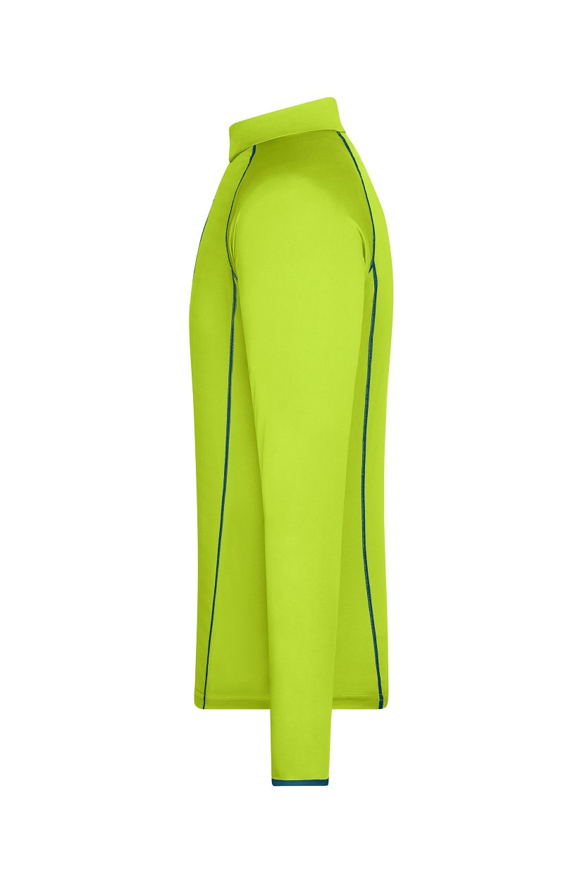 Men's Sports Shirt Long-Sleeved "JN498" in Bright-Yellow/Bright-Blue, Größe 2XL - Daiber