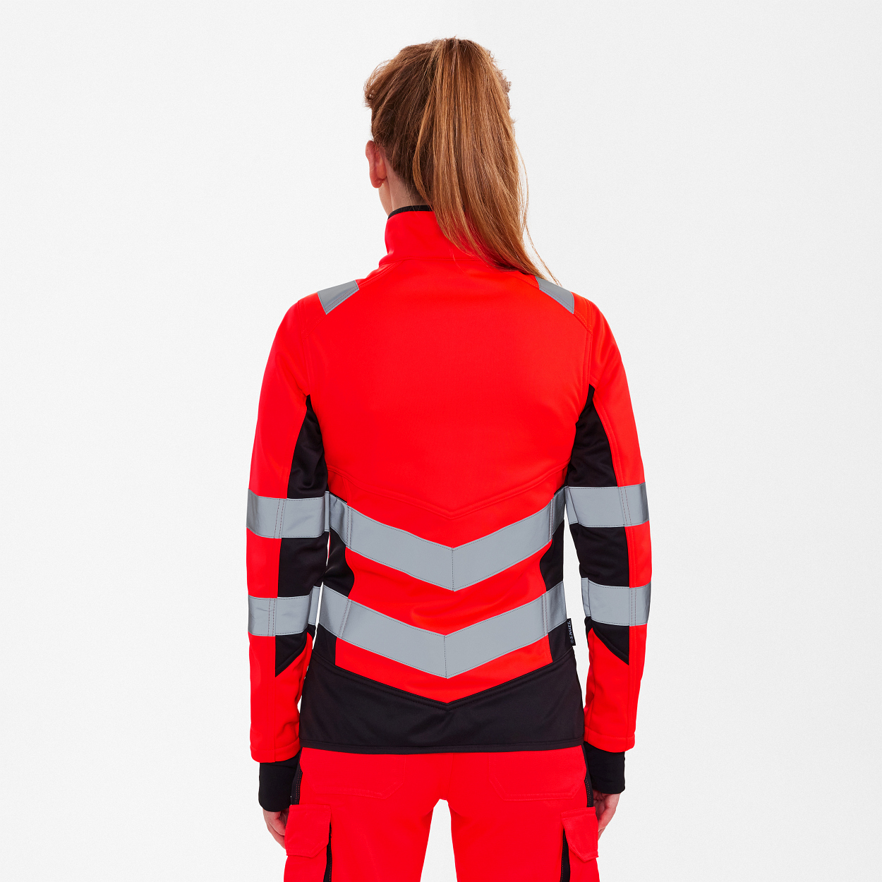 ENGEL Safety Damen Softshelljacke in Rot/Schwarz, Größe 2XL