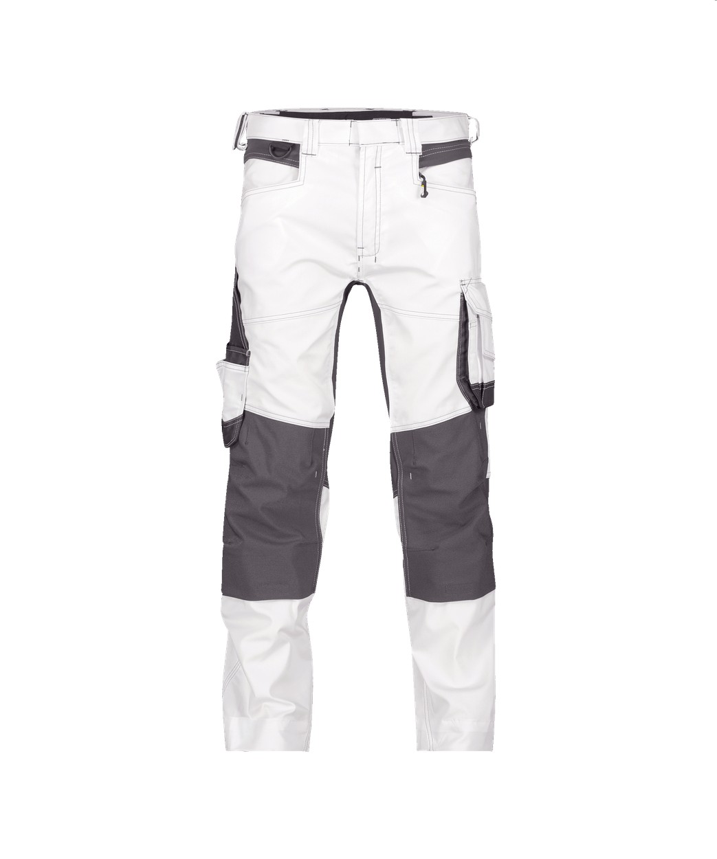 Stretch-Malerhose mit Kniepolstertaschen "DASSY® Dynax Painters" in WEIß/ANTHRAZITGRAU, Größe 58 - langer Schritt PESCO41