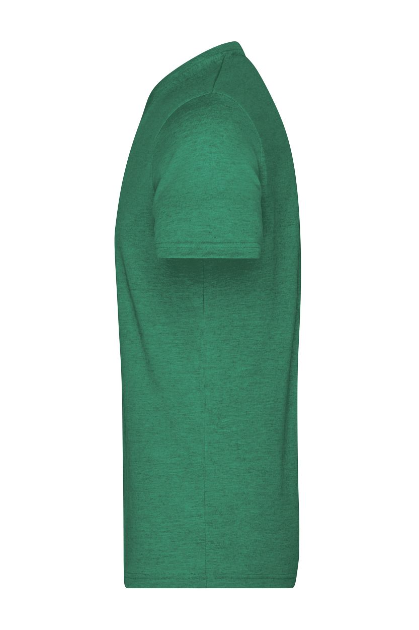 Men's Heather T-Shirt "JN974" in Green-Melange, Größe 3XL - Daiber